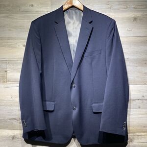 EISENBERG Traveler Blazer Sport Coat Two-Button Jacket 48R Navy Blue Wool Blend